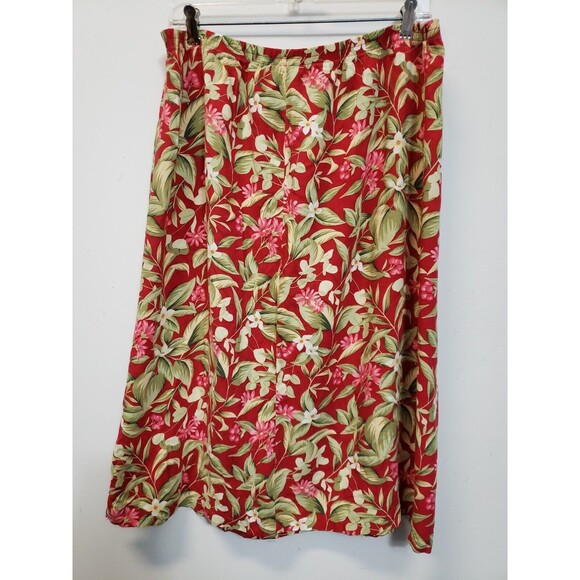 Requirements A-Line Skirt Size 12 Multicolored Floral Elastic Waist Polyester - Picture 5 of 7